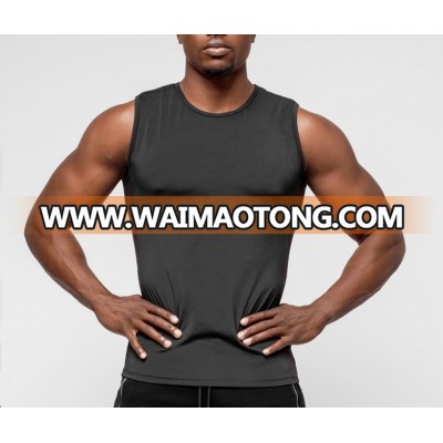 polyester spandex fabric slim fit mens fitness singlet tank top